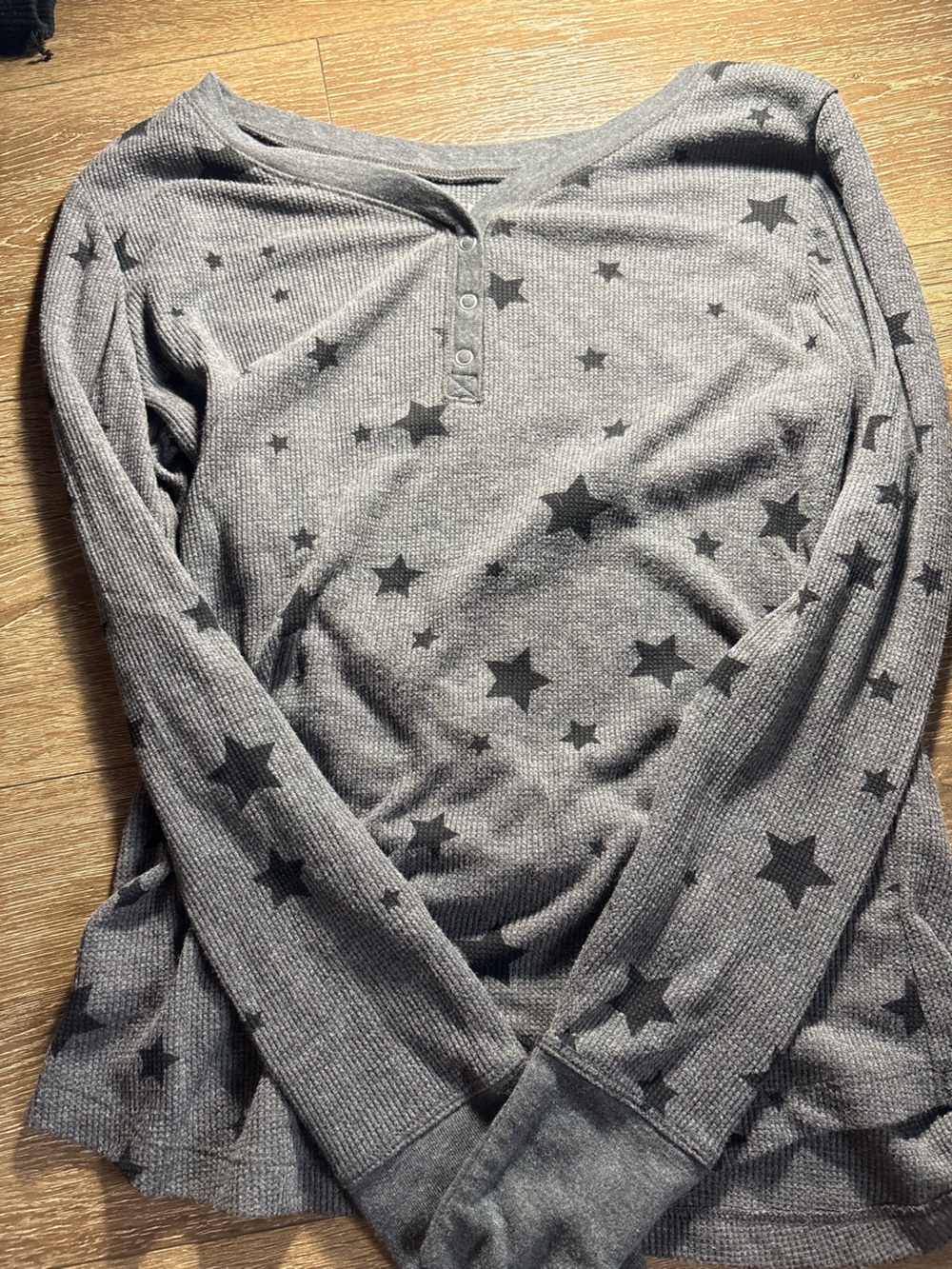 Time and Tru Grey Star-Print Kids Pajama Top